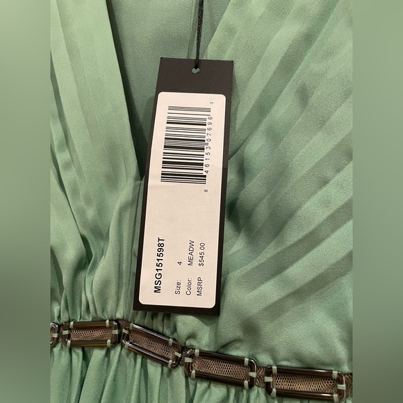 NWT Halston Heritage Cape empire waist dress in meadow green size 4 - Picture 3 of 8